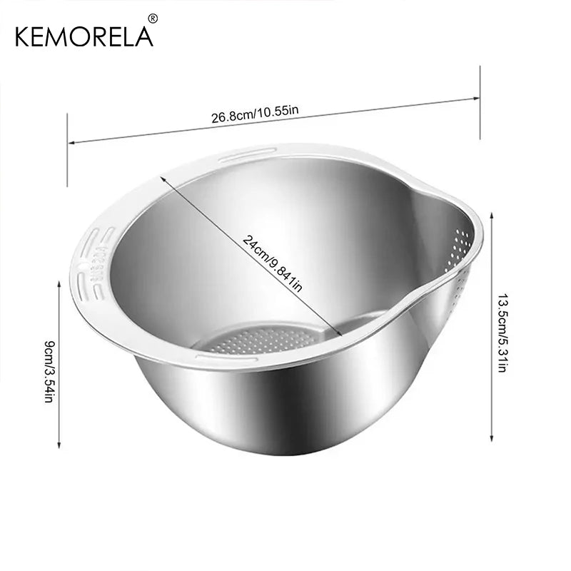 304 Stainless Steel Rice Washer Colander Bowl