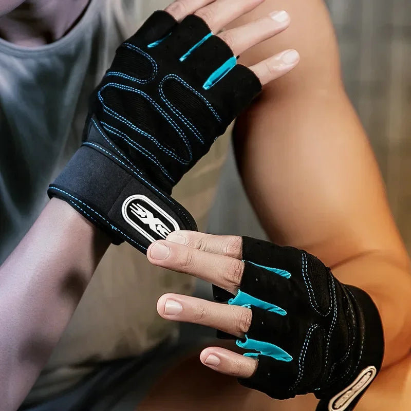 Weight Lifting Gloves Workout Gym Wrist Wrap Half Finger Men Women Pro
