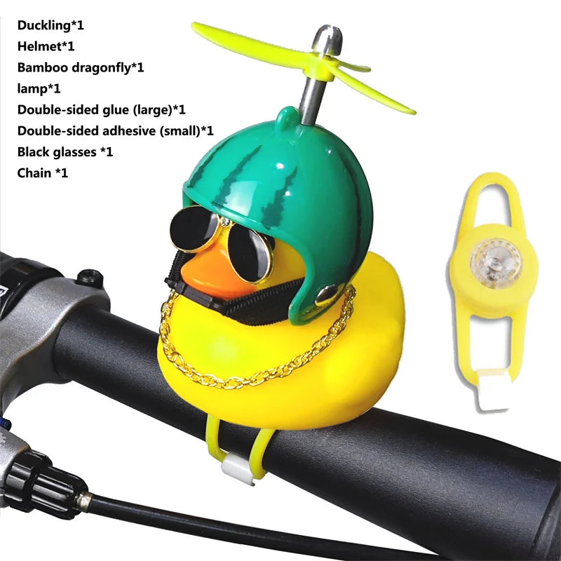 Cartoon Yellow Duck Bike Bell LED Helmet Duck Bicycle Accessory