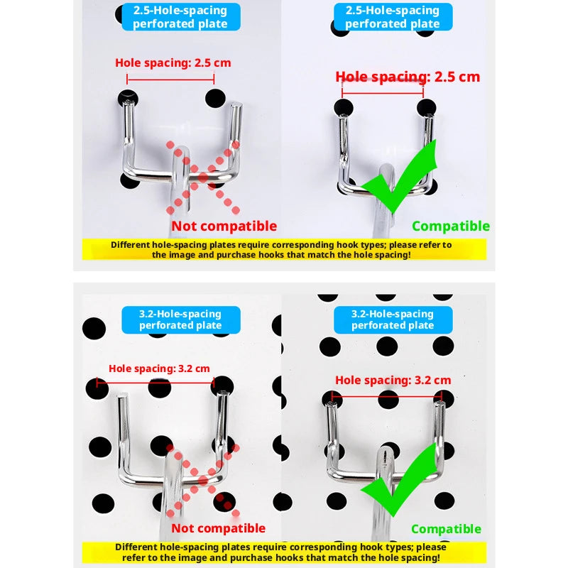 Pegboard Hooks Pack of 10 Heavy Duty Wall Organizer Hanging Hooks