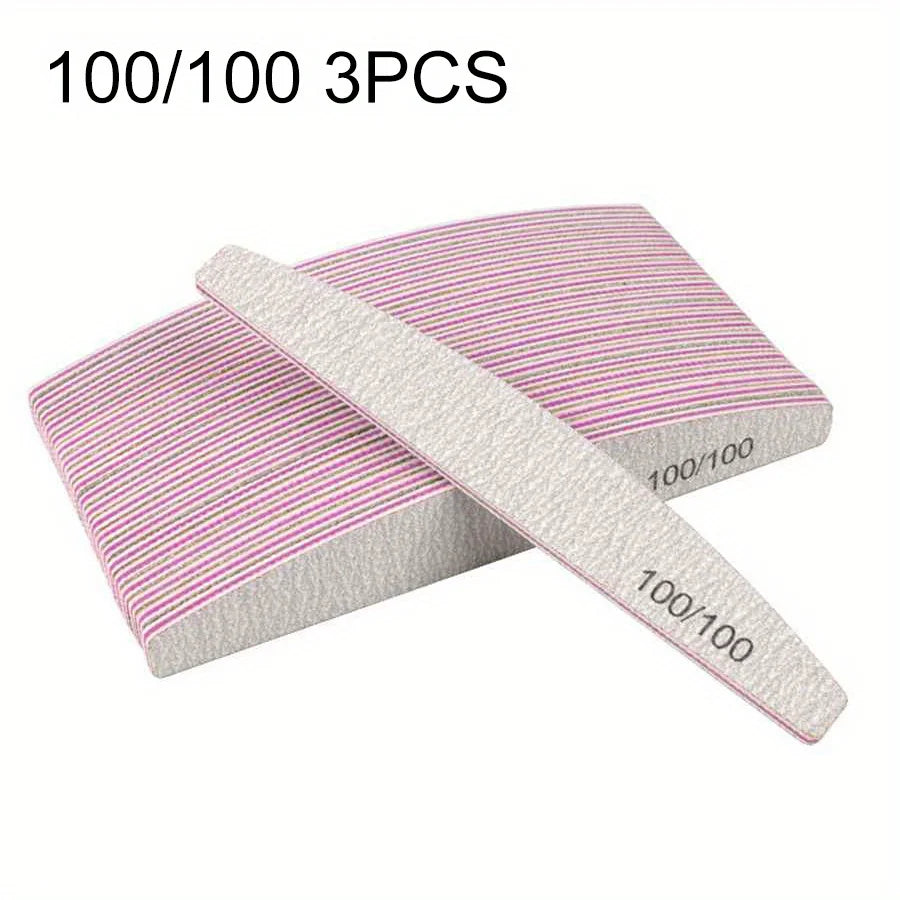 Professional Nail File Set 80-240 Grit Half Moon Nail Buffer