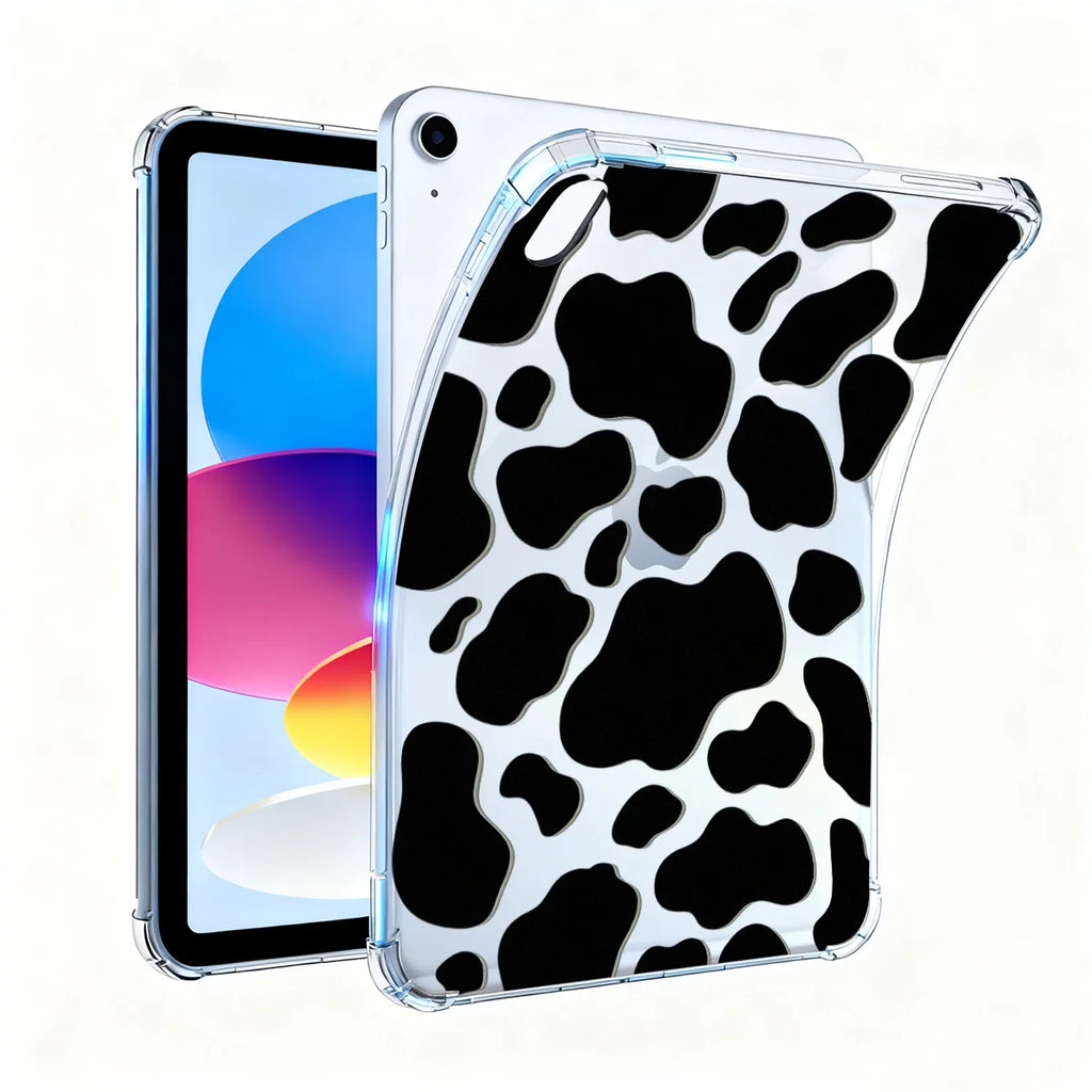 Clear Cow Print iPad Case A16 10th 11 Air 13 Pro 12.9 Mini 4 5 6