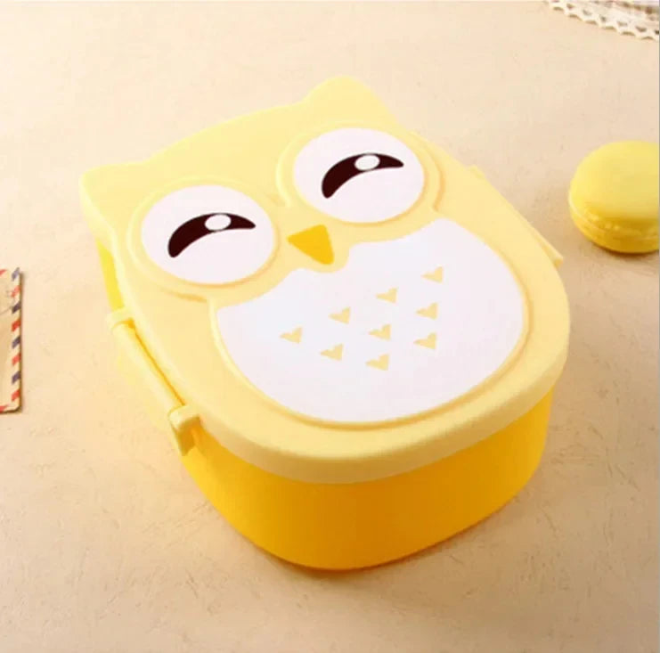 Portable Children Lunch Box Cartoon Bento Food Container with Cutlery Set