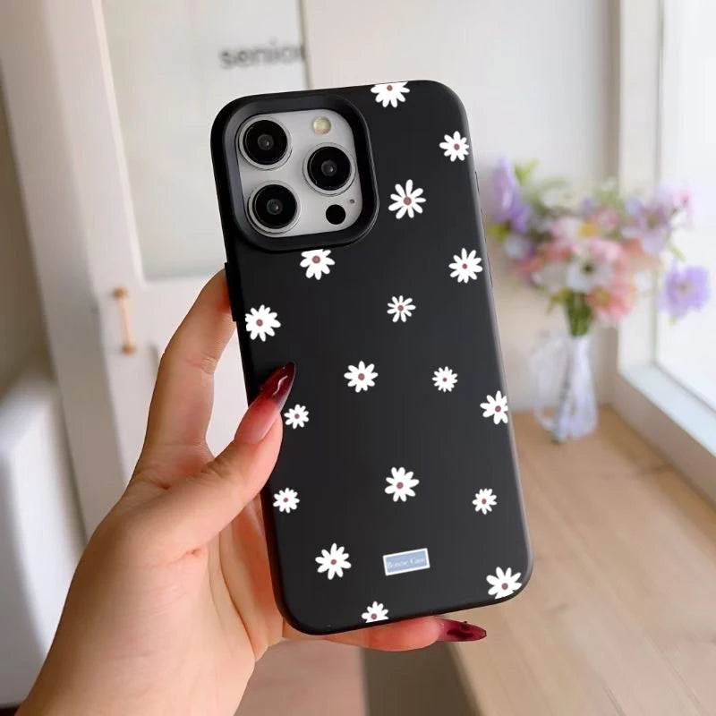 Cute Daisy Flower Case for iPhone 11 12 13 14 15 16 17 Pro Max