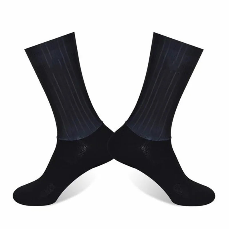 Aero Cycling Socks Men Anti-Slip Silicone Breathable Summer Bike Socks