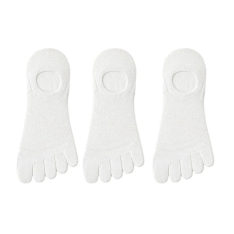 Men’s Toe Socks Breathable Anti Sweat Casual Finger Socks 3 Pairs