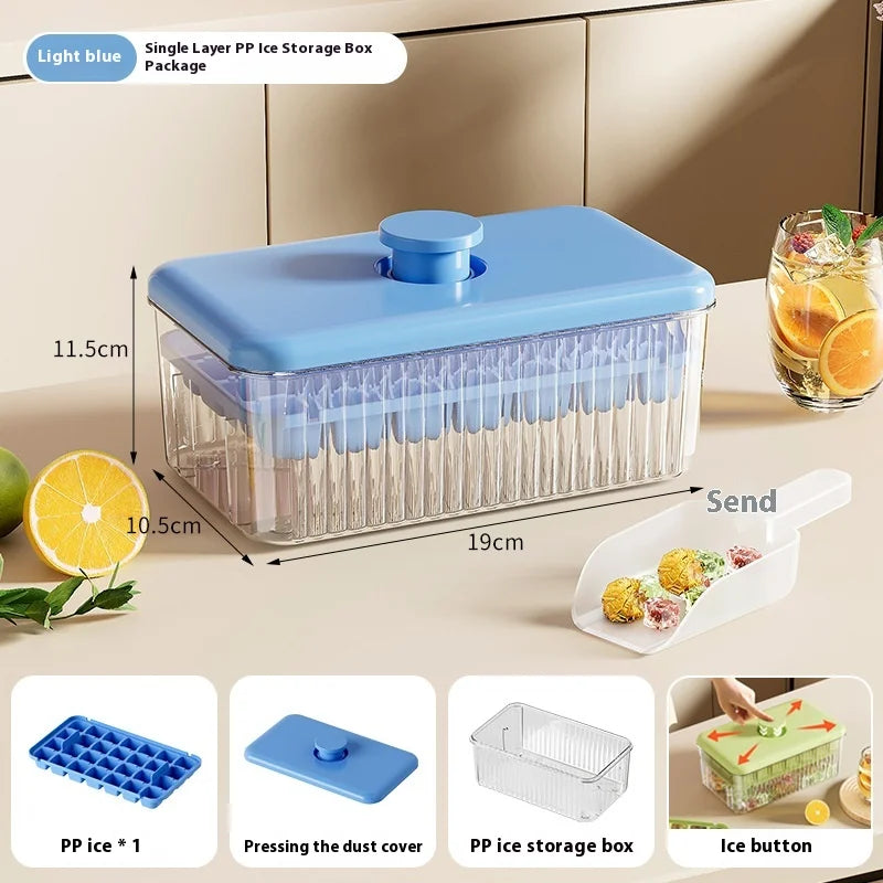 Press-to-Release Ice Cube Tray Large Capacity Food Grade Freezer Mold