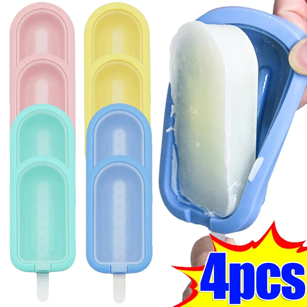 Popsicle Mold Set Silicone – DIY Ice Cream, Chocolate & Cream Ice Tray (1/4Pcs)