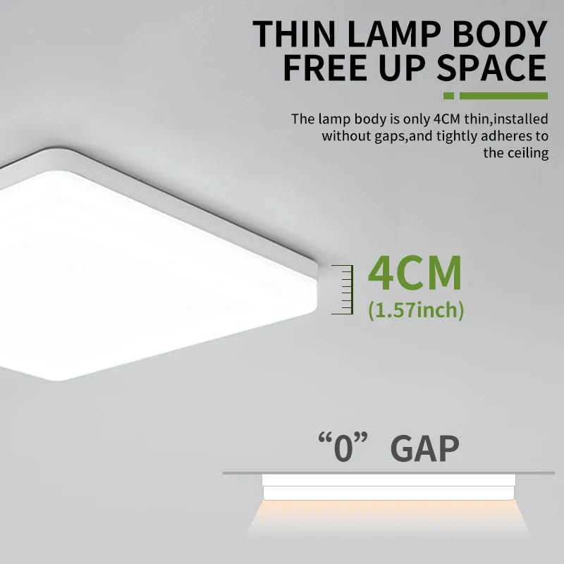 Square LED Ceiling Light for Bedroom, Kitchen & Bathroom