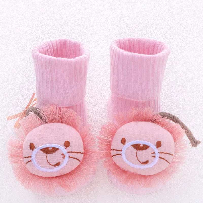 Baby Anti-Slip Socks UK – Cute Bow & Lion Toddler Slippers