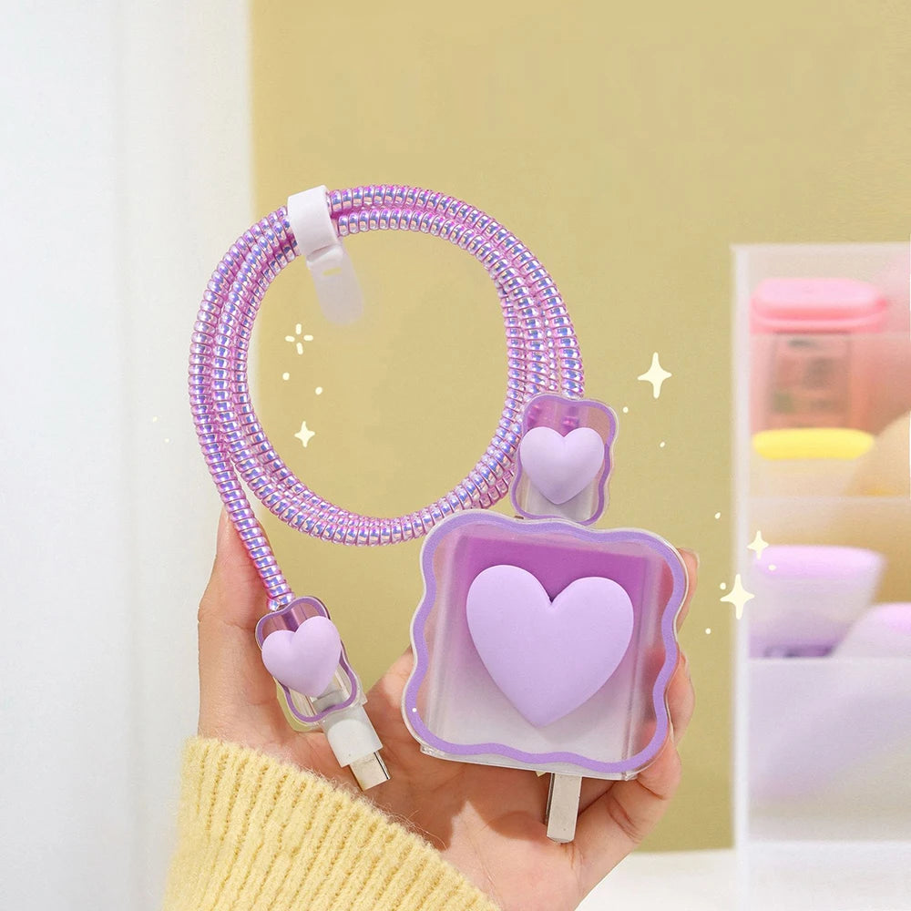 3D Pink Flower iPhone Charger Cover 18W/20W