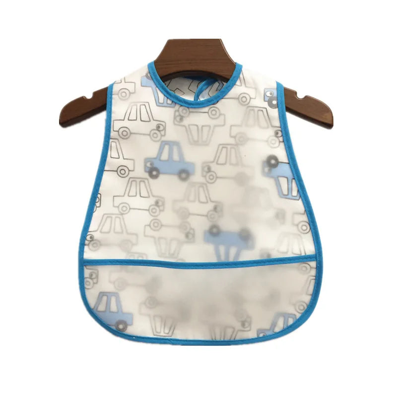 Cartoon EVA Waterproof Baby Bib with Pocket Feeding Apron