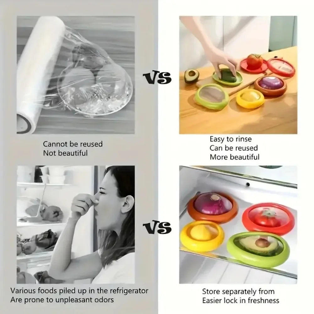 Silicone Fruit & Vegetable Storage Box Stackable Leakproof Food Container Set