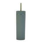 Double Wall Skinny Tumbler 473ml/480ml Cup with Straw & Lid