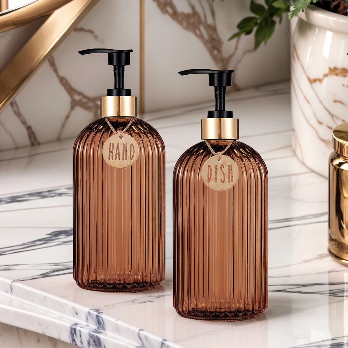 Reusable Dish Soap Dispenser Bottle Hand Press Liquid Soap Pump for Kitchen