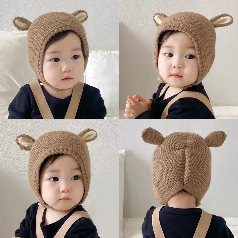 Baby Rabbit Ear Winter Hat Cute Knitted Wool Beanie