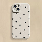 Black Love Heart Case for iPhone 11 12 13 14 15 16 17 Pro Max