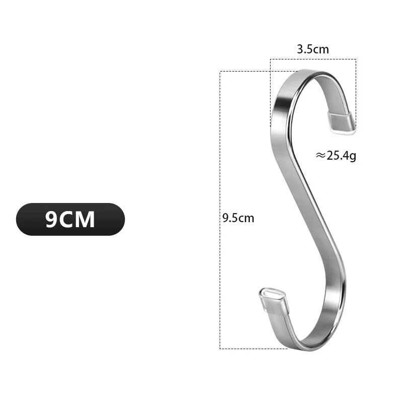 4Pcs Stainless Steel S Hooks Heavy Duty Kitchen Hanging Hooks