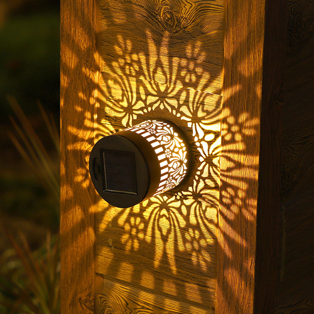 Solar Mandala Sunflower Wall Light Waterproof Outdoor LED Garden Lamp