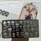 MouTeen263 Nail Stamping Plate Cursive Letter Nail Art Template