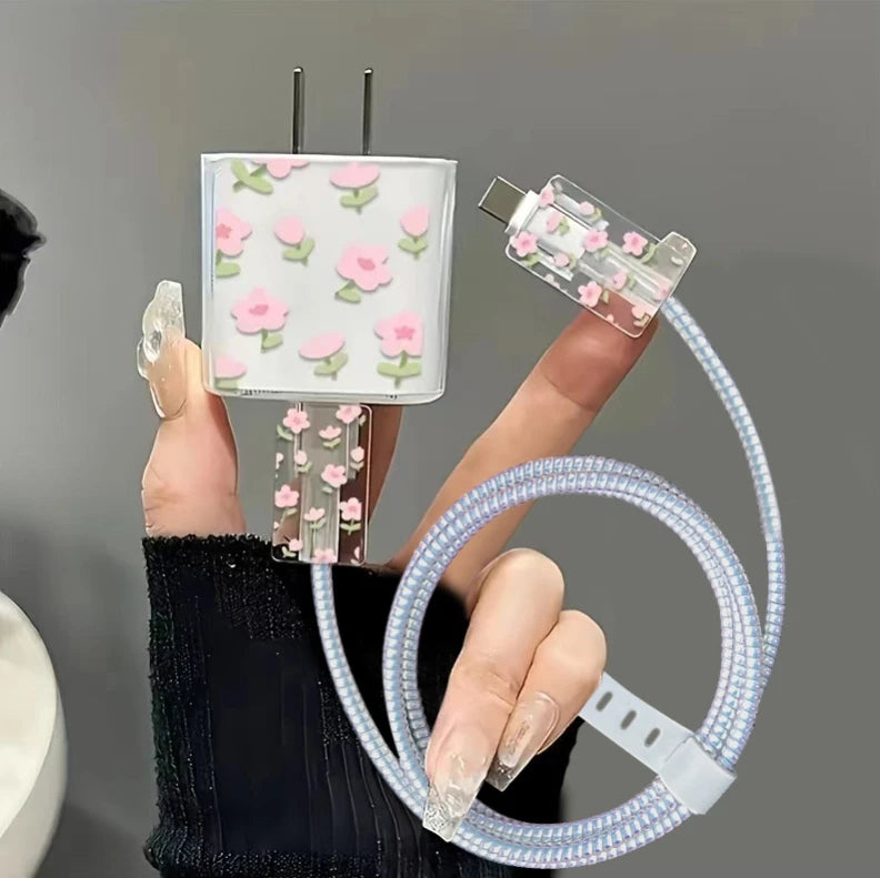Cute Tulip Fast Charger Protector for iPhone 18W-20W