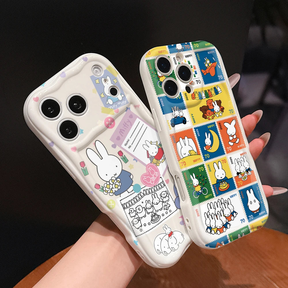 Cute Rabbit 3D Wave Case for Google Pixel 7 8 9 10 Pro Cover