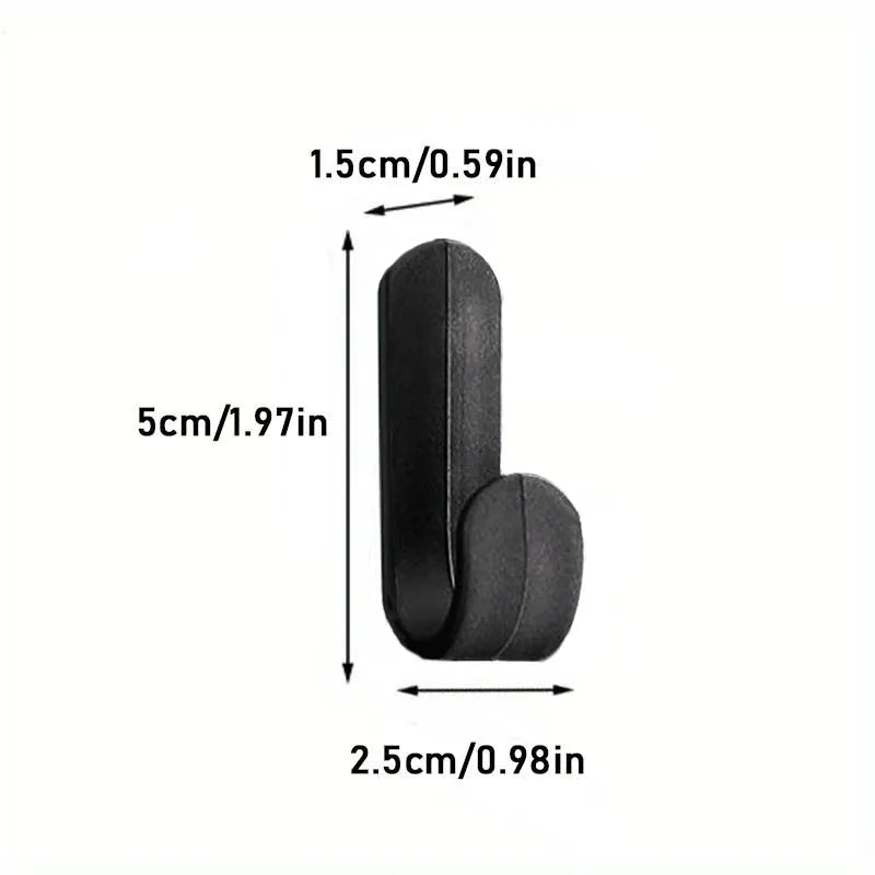 6Pcs Self-Adhesive J Hooks Waterproof Wall Hangers for Home
