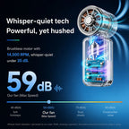 Portable Ice Cooling Fan UK 3000mAh 5-Speed USB Rechargeable