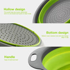 Silicone Folding Drain Basket Vegetable & Fruit Washing Strainer Kitchen Tool