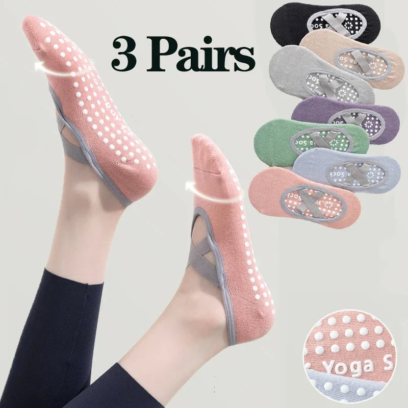 Women Yoga Socks Silicone Anti Slip Grip Pilates Ballet Breathable