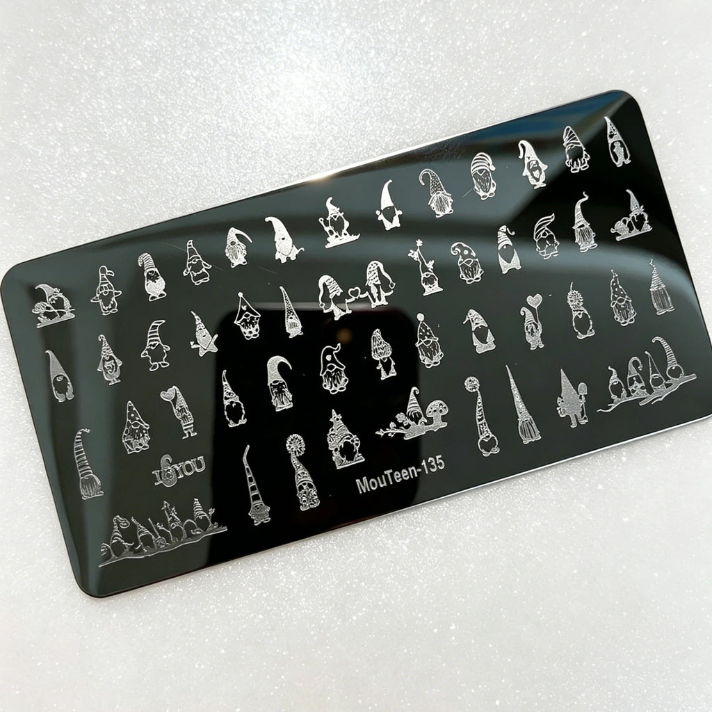 MouTeen263 Nail Stamping Plate Cursive Letter Nail Art Template