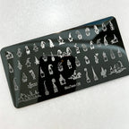 MouTeen263 Nail Stamping Plate Cursive Letter Nail Art Template