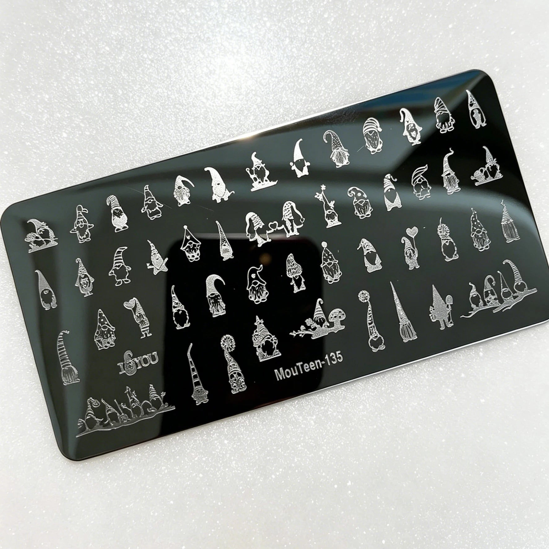 MouTeen263 Nail Stamping Plate Cursive Letter Nail Art Template