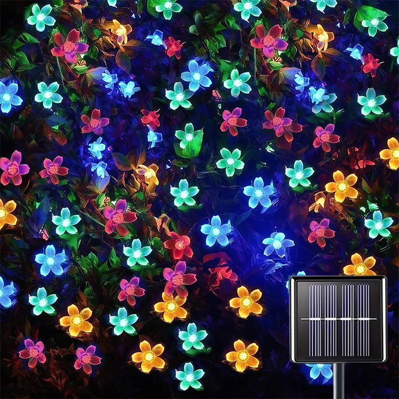 Solar Cherry Blossom Fairy Lights Outdoor Garden Lamp