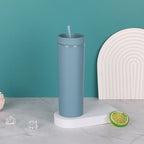 Double Wall Skinny Tumbler 473ml/480ml Cup with Straw & Lid