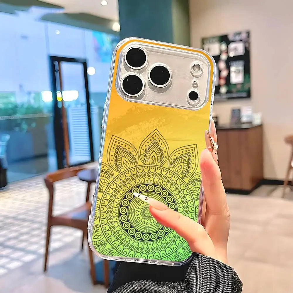 Indian Mandala Silicone Soft Case for iPhone 17 16 15 14 Pro Max Cover