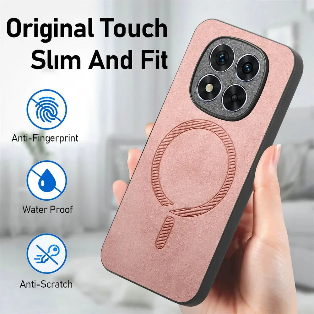 Magnetic Leather Case for Xiaomi 13T 14T 15T 17T Redmi Note 15 Pro