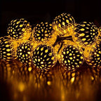 Solar Moroccan Ball String Lights Outdoor Fairy Decor