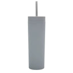Double Wall Skinny Tumbler 473ml/480ml Cup with Straw & Lid