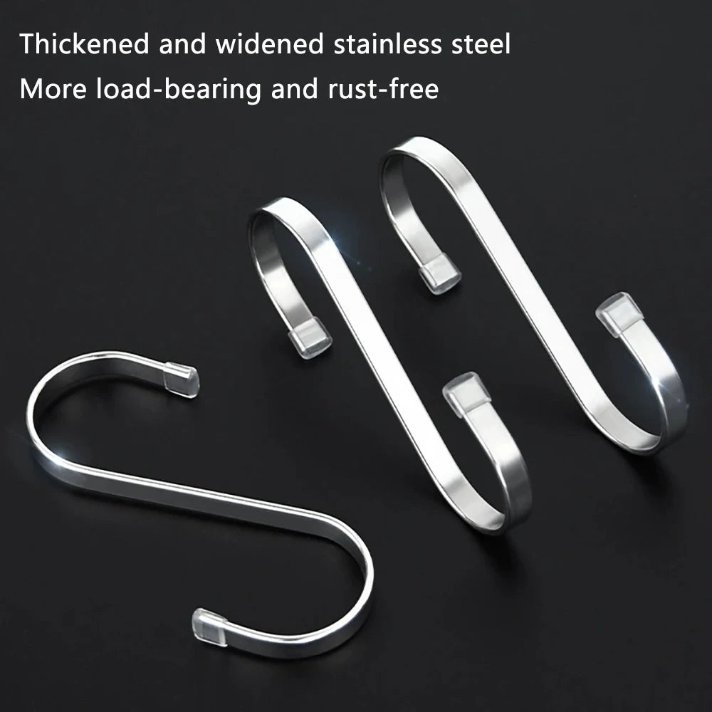 4Pcs Stainless Steel S Hooks Heavy Duty Kitchen Hanging Hooks