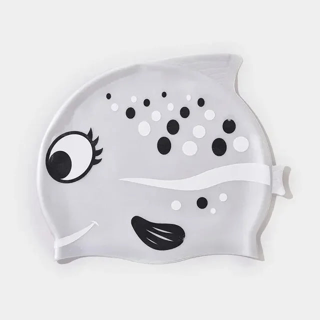 Kids Silicone Swimming Cap Waterproof No-Pull Hair Swim Hat