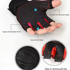 Fingerless Wrist Support Gloves Gym Cycling Fitness Anti Slip Gloves