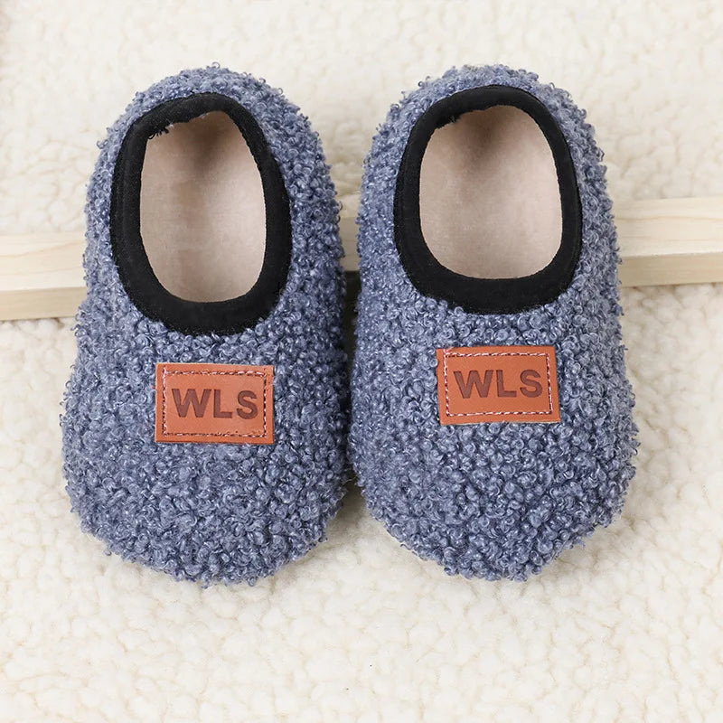 Autumn Winter Baby Slippers Plush Anti-Slip Sock Shoes for Kids