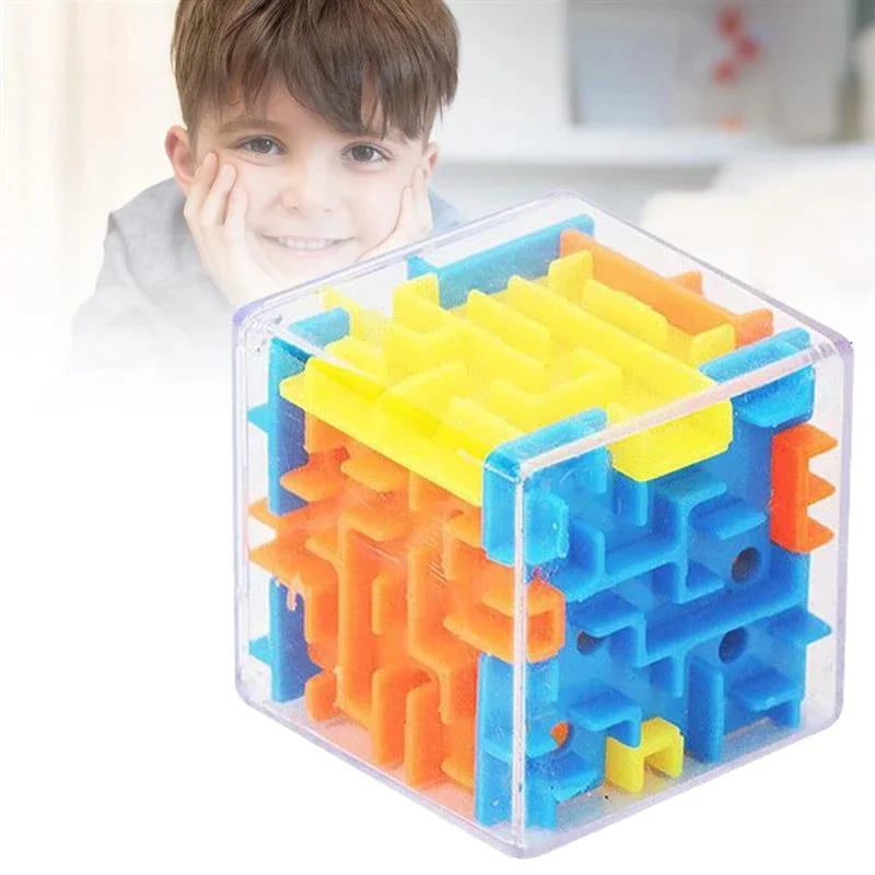 child playing with maze puzzle ball to improve focus patience and hand eye coordination