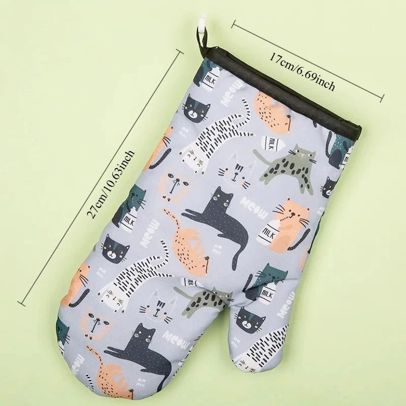 Heat Resistant Oven Mitts – Non-Slip Microwave & Baking Gloves