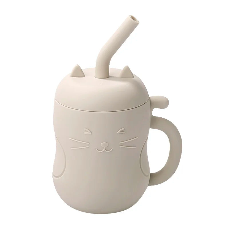 Baby Silicone Straw Cup Leakproof Snack Container
