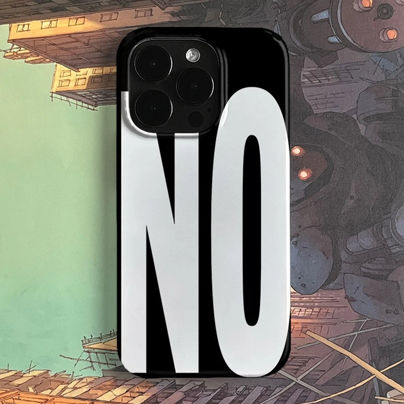 YES NO Letter Art iPhone Case for 16 15 14 13 12 11 Pro Max
