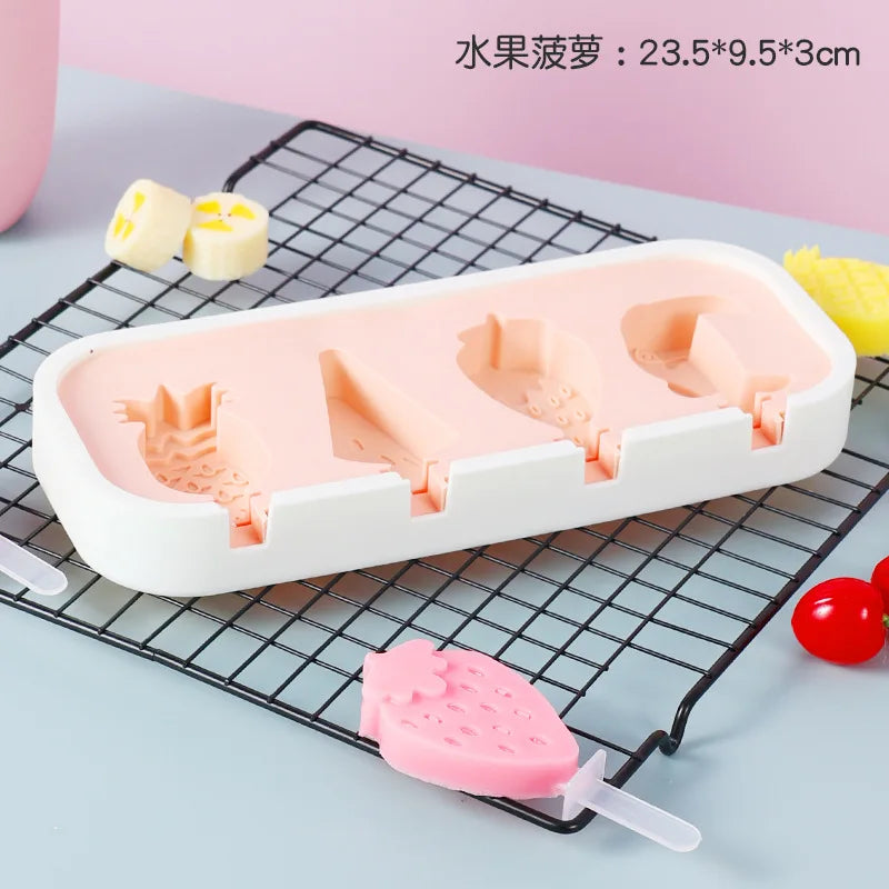 Kids Silicone Popsicle Molds – BPA Free Mini Ice Cream Maker Set