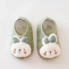 Cartoon Rabbit Baby Slippers Plush Warm Anti-Slip Toddler Shoes