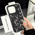 Black Lace Personalized Phone Case for iPhone 17 16 15 14 13 Pro Max